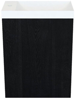 Arcqua Marble Fonteinset - 40x22x54.5cm - fontein mat wit - met overloop - oak black FNK499411 Black Oak mat
