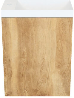 Arcqua Marble Fonteinset - 40x22x54.5cm - fontein mat wit - met overloop - oak natural FNK489966 Natural Oak mat