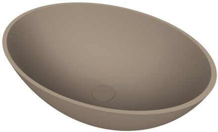 Arcqua Prince waskom - opbouw - ovaal - 49x34cm - mat truffel WAS807105 Truffel mat