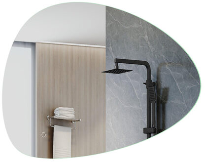 Arcqua Rocker Spiegel - 120x80cm - organisch - backlight LED SPI999131 Naturel (Grijs)