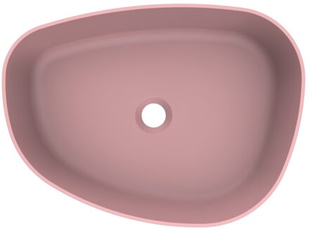 Arcqua Rocker waskom - 50x37x13cm - opbouw - rechts - organisch - cast marble roze mat WAS409910