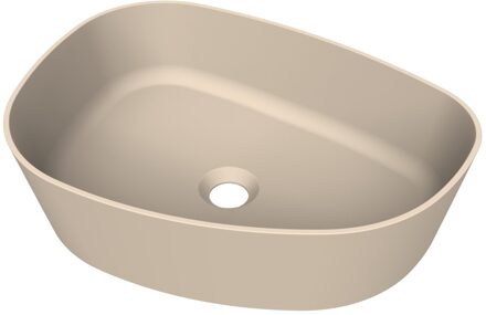 Arcqua Rocker waskom - opbouw - organisch links - 50x37cm - mat zand WAS557975 Zand mat