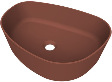Arcqua Rocker waskom - opbouw - organisch rechts - 50x37cm - mat terracotta WAS755635 Terracota mat