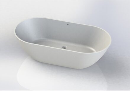 Arcqua Vrijstaand Ligbad Arcqua Cusco Cast Marble 175x85x55 cm Mat Wit