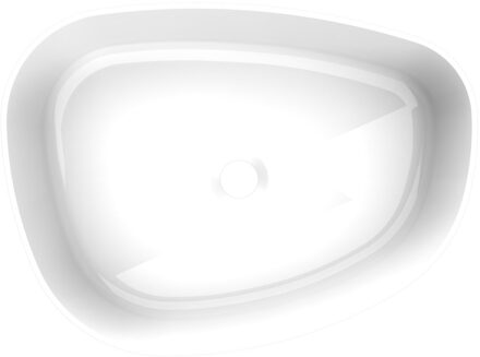 Arcqua Waskom Arcqua Rocker Cast Marble 50x37 cm Organisch Links Glans Wit Arcqua