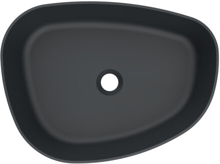 Arcqua Waskom Arcqua Rocker Cast Marble 50x37 cm Organisch Links Mat Antraciet