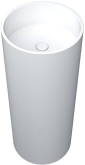 Arcqua Wastafel Vrijstaand Crosstone Wendy 36x36x90 cm Solid Surface Rond Mat Wit Aquasplash