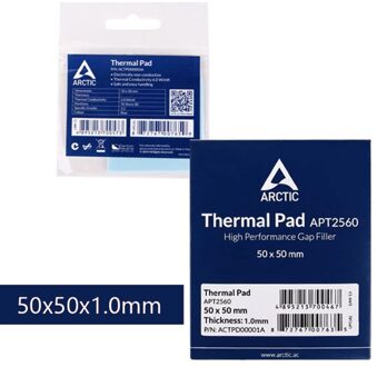 Arctic Hoge Efficiënte Thermische Pad 145x145x0.5/1.0/1.5Mm Grafische Kaart Geheugen North En South Bridge Water Thermische Pad 6.0 W/Mk 50X50X1mm
