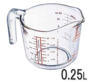 Arcuisine maatbeker 0.25L glas transparant