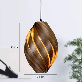 Ardere hanglamp, noten, hoogte 45 cm notenhout