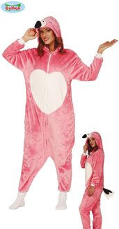 Arend & Struisvogel & Uil & Kraai & Aasgier & Toekan & Flamingo Kostuum | Knalroze Chileense Flamingo Met Een Groot Hart | Vrouw | Maat 42-44 | Carnaval kostuum | Verkleedkleding