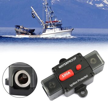 Areyourshop 100A Amp Stroomonderbreker Ontsteking Inline Vervangen Reset Zekering Voor Auto Audio Marine