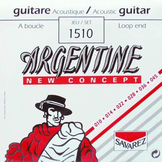 Argentine 1510 snarenset akoestisch snarenset akoestisch, silverplated steel core, 010-045, light tension, loop end