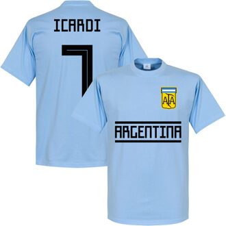 Argentinië Icardi 7 Team T-Shirt - Licht Blauw - L