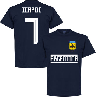 Argentinië Icardi 7 Team T-Shirt - Navy - L