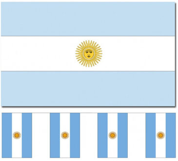 Argentinie versiering/feestartikelen set - vlag 90 x 150 cm - vlaggenlijn van 300 cm - landen