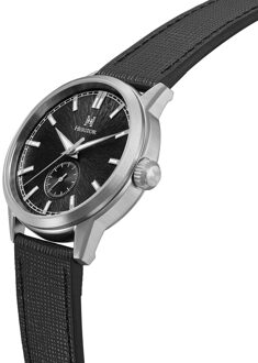 Argento leren band horloge Zwart en zilver - One Size