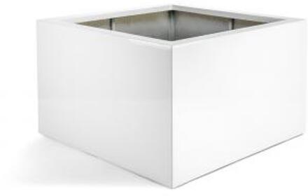 Argento plantenbak Low Cube glanzend wit