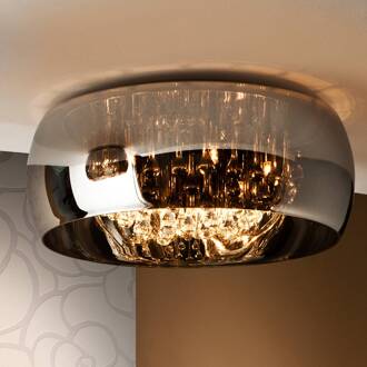 Argos plafondlamp met kristallen, Ø 50 cm gespiegeld chroom, transparant