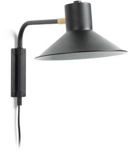 Aria wandlamp metaal klein zwart