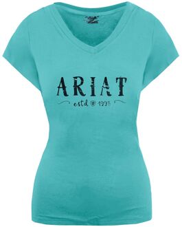 Ariat Logo Dames Turquoise T-shirt - XS