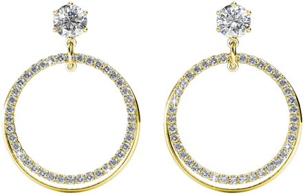 Ariel oorbellen - goud en kristal - One Size