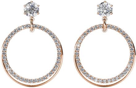 Ariel oorbellen - roségoud en kristal - maat