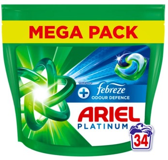 Ariel Wasmiddel Ariel Platinum Pods + Febreze Extra Odour Defence 34 st