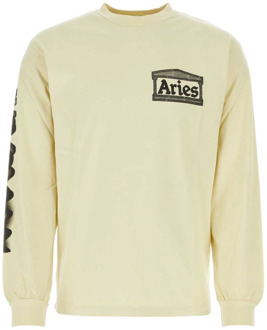 Aries Dont Be A... T-Shirt in zandkleurig katoen Aries , Beige , Heren - S