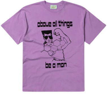 Aries Grafisch Print Tee, Iris T-Shirt Aries , Purple , Heren - XL
