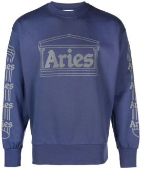 Aries Marine Logo Grijze Sweater Aries , Blue , Heren - L,M,S