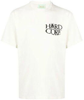 Aries Palms Grafische Print T-Shirt Aries , White , Heren - 2Xl,S