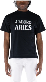 Aries Stijlvol Katoenen T-shirt voor Mannen Aries , Black , Heren - Xl,L,S
