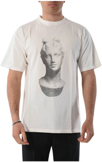 Aries Verouderd Standbeeld T-shirt Aries , White , Heren - 2Xl,Xl,L,S