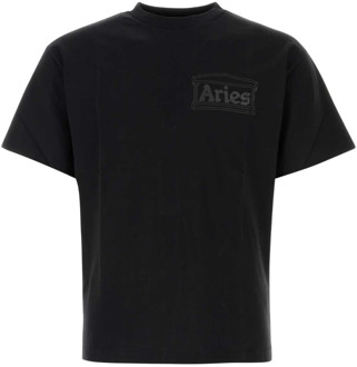 Aries Zwart Temple T-Shirt Aries , Black , Heren - Xl,L,M,S