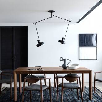Arigato plafondlamp 2-lamps 110cm zwart