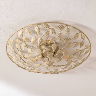 Arion plafondlamp, crème/goud gepatineerd, Ø 63 cm, staal crème-goud gepatineerd