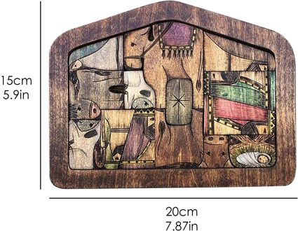 Ark Van Het Verbond Christian Decor Ornament Kerststal Puzzel Met Hout Verbrand , Houten Jesus Puzzels Spel Voor Kinderen