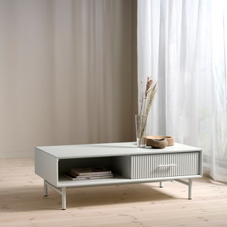 Arlo houten salontafel met lade grijs/beige - 120 x 60 cm