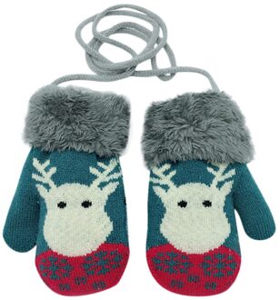 Arloneet Baby Handschoenen Katoen Cartoon Herten Print Winter Thicken Handschoenen Gebreide Meisjes Jongens Kids Hoofdbanden Opknoping Wanten Handschoenen GN