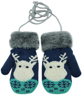 Arloneet Baby Handschoenen Katoen Cartoon Herten Print Winter Thicken Handschoenen Gebreide Meisjes Jongens Kids Hoofdbanden Opknoping Wanten Handschoenen NY