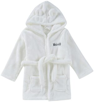 ARLONEET Peuter KidS Baby Coral fleece Effen Badjas Katoen Pluche warm Hooded Badjas Handdoek Pyjama g0519 WH / 12m