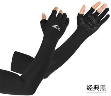 Arm Mouwen Fiets Mouwen Uv-bescherming Running Fietsen Mouw Zonnebrandcrème Arm Warmer Zon Professionele Quick Dry Mtb Arm Cover Manchet zwart L
