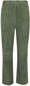 Arma Leather Trousers Arma , Green , Dames - M,Xs