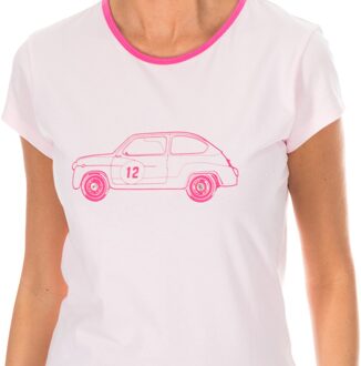 Armand Basi Dames-T-shirt met korte mouwen en ronde hals ADM0028 - maat S Roze