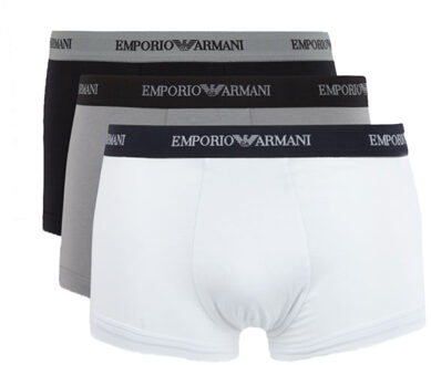 Armani 3-pack boxershorts trunk - wit/grijs/zwart