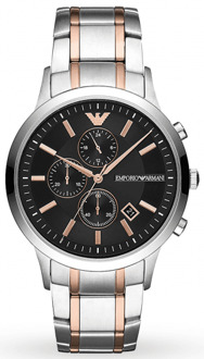 Armani AR11165 heren chronograaf horloge - maat Zwart