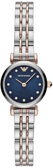 Armani dames AR11222 horloge Zilver en roségoud