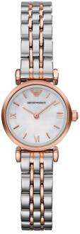 Armani dames AR1689 horloge Zilver en roségoud