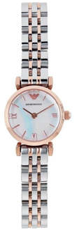 Armani dames AR1764 horloge Zilver en roségoud